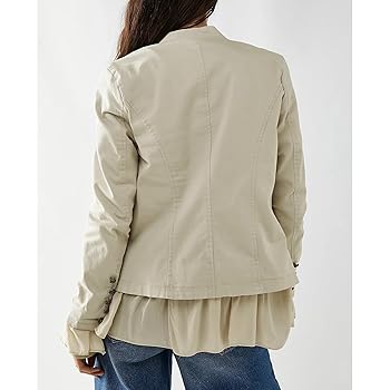 ジャケット・アウター Eaphi RUFFLE LAPEL JACKET beige ジャケット・アウター Eaphi RUFFLE LAPEL JACKET beige